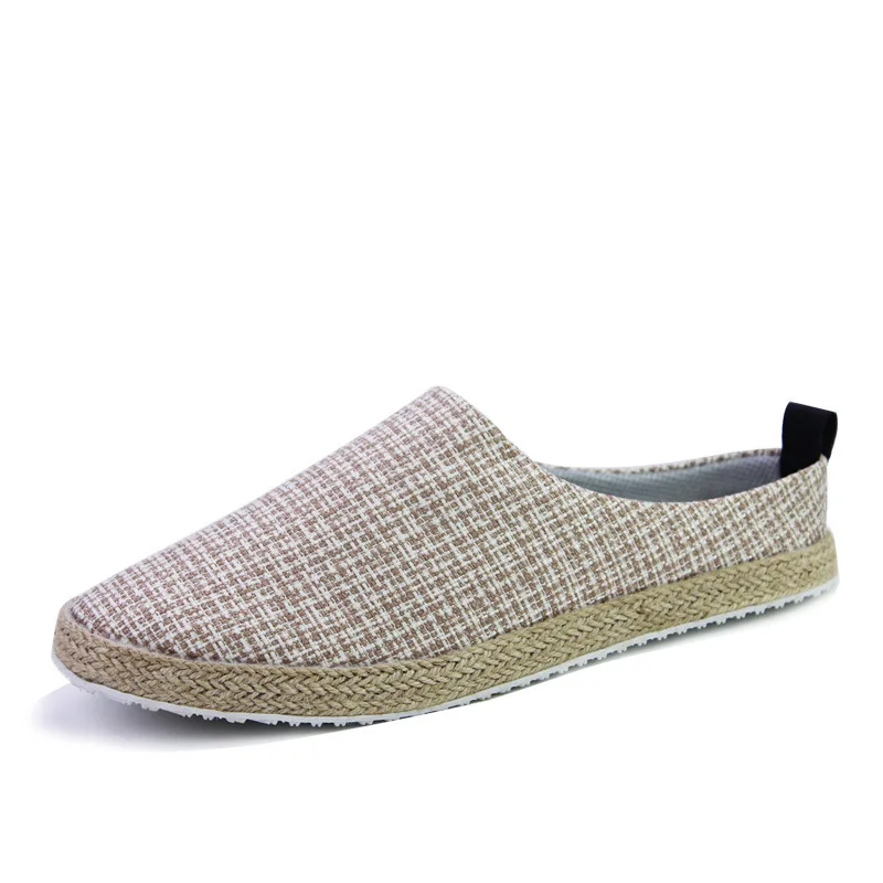 

Men's Espadrilles linen slippers fashion male hemp Shoes trend leisure slip on without laces loafers slipons driving shoes