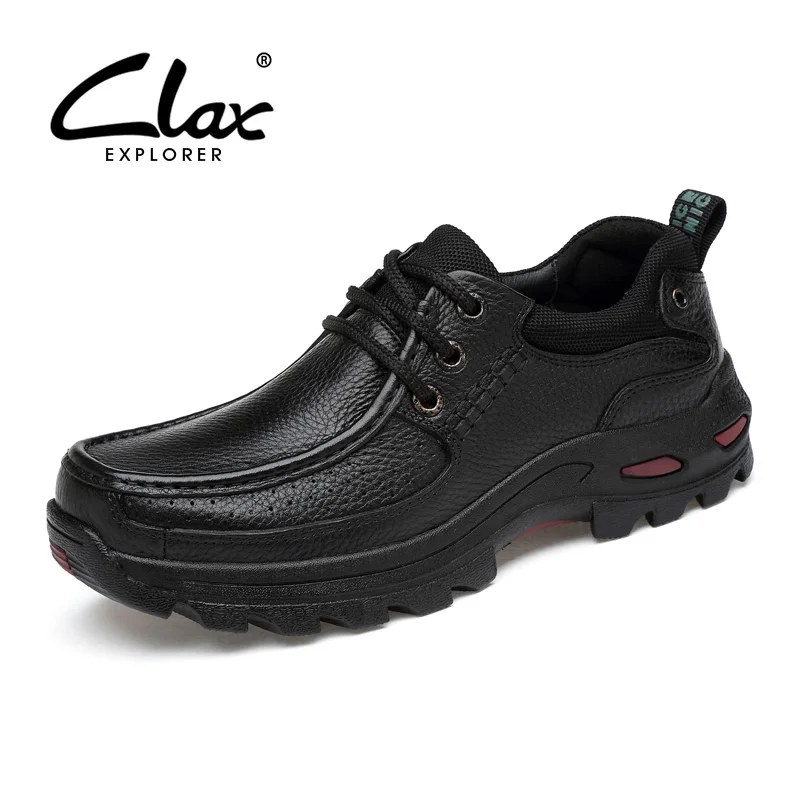 

CLAX Men's Shoe Autumn Casual Footwear Male Genuine Leather Walking Shoe Winter Leather Shoe Plush Fur Warm Soft Comfortable