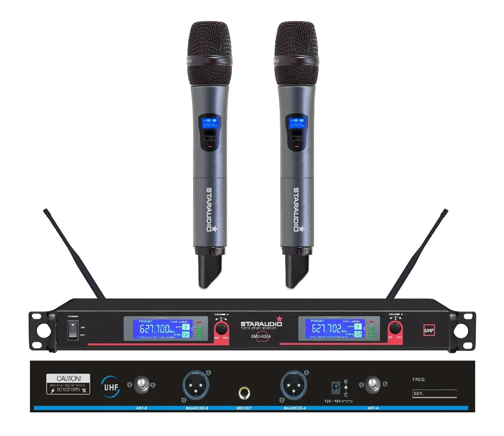 2ch uhf dj handheld microphone for stage party