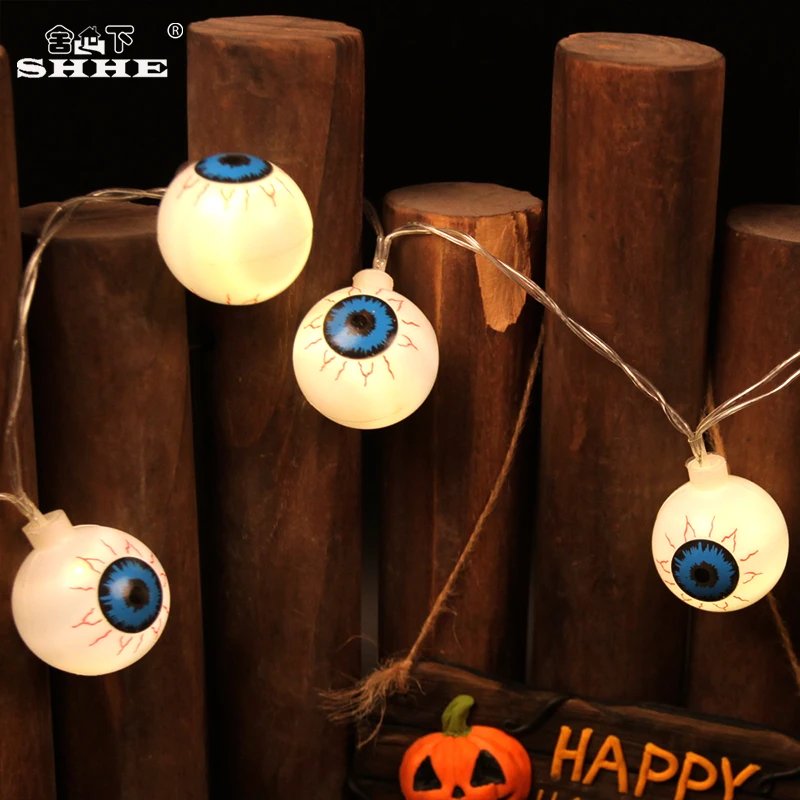 

10 LEDs Fancy Eye Balls String Lattern Lights LED Eyeball Colorful Strand Lamp Halloween Supplies for Party Home Lighting