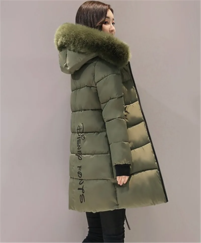Зимняя Базовая куртка с капюшоном, женское плотное теплое хлопковое пальто средней длины, женское модное приталенное пальто с длинным рукавом размера плюс 3XL