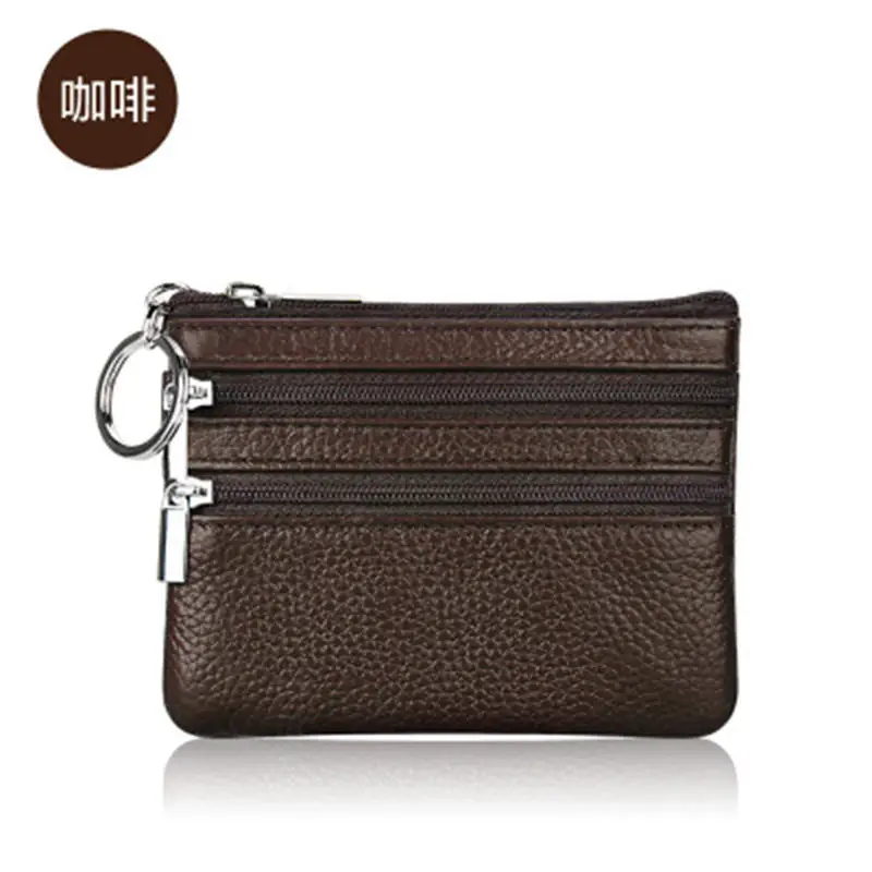 

Casual Cow Leather Small Women Wallet Double Zipper Slim Female Carteira Soft Short Coin Pocket Multi-card Lady Clutches