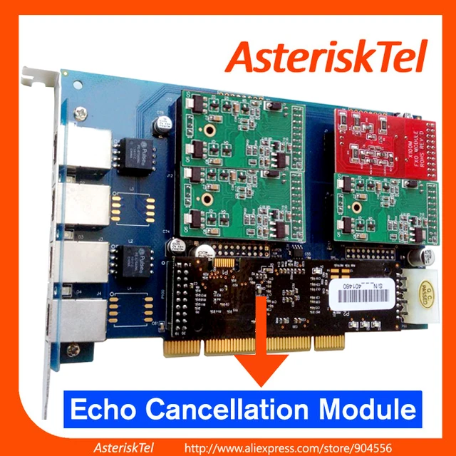 TDM410P с эхоподавлением карта HW Asterisk 1 портом FXO + 3 FXS поддерживает asterissee Issabel Sangoma FreePBX