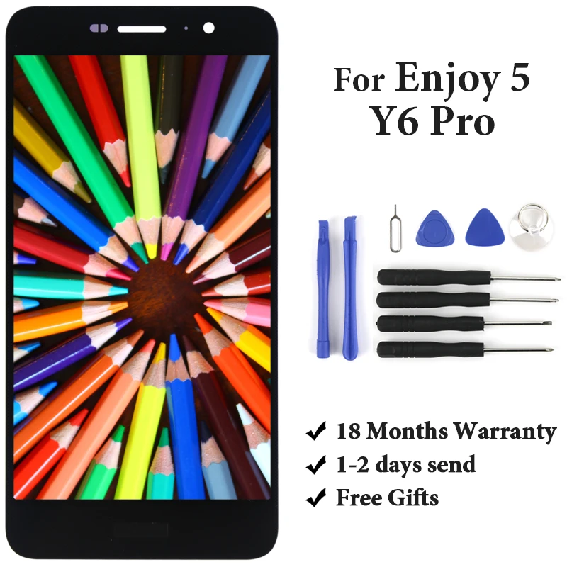 

5' For Enjoy 5 Y6 Pro G power LCD Display Assembly Replacement With Touch Screen For Y6 Pro LCD TIT-AL00 TIT-U02