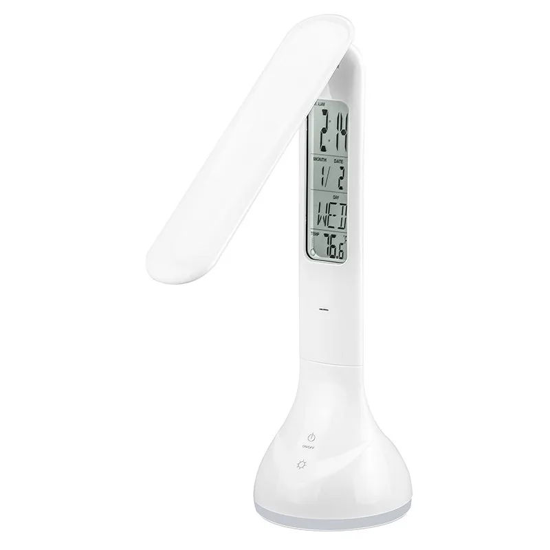 

Intelligent LED Desk timing Light With Alarm Clock Dimmable Calendar Temperature Foldable study working Lamp office