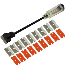 EHDIS виниловая Автомобильная обертка наклейка для удаления клея бритвенный скребок и 20 шт. лопастей из углеродного волокна пленка из фольги обертывание ping Squeegee Window Tints инструмент