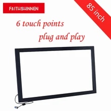 85 дюймов мульти сенсорный 6 точек USB ик мульти сенсорный экран рамка без закаленного стекла для Windows/Android/Linux/MAC системы