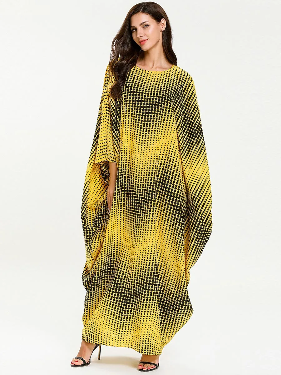 

Muslim Yellow Abaya Islamic Clothing for Women Dubai Turkey Kaftan Caftan Marocain Kimono Robe Musulmane Femme