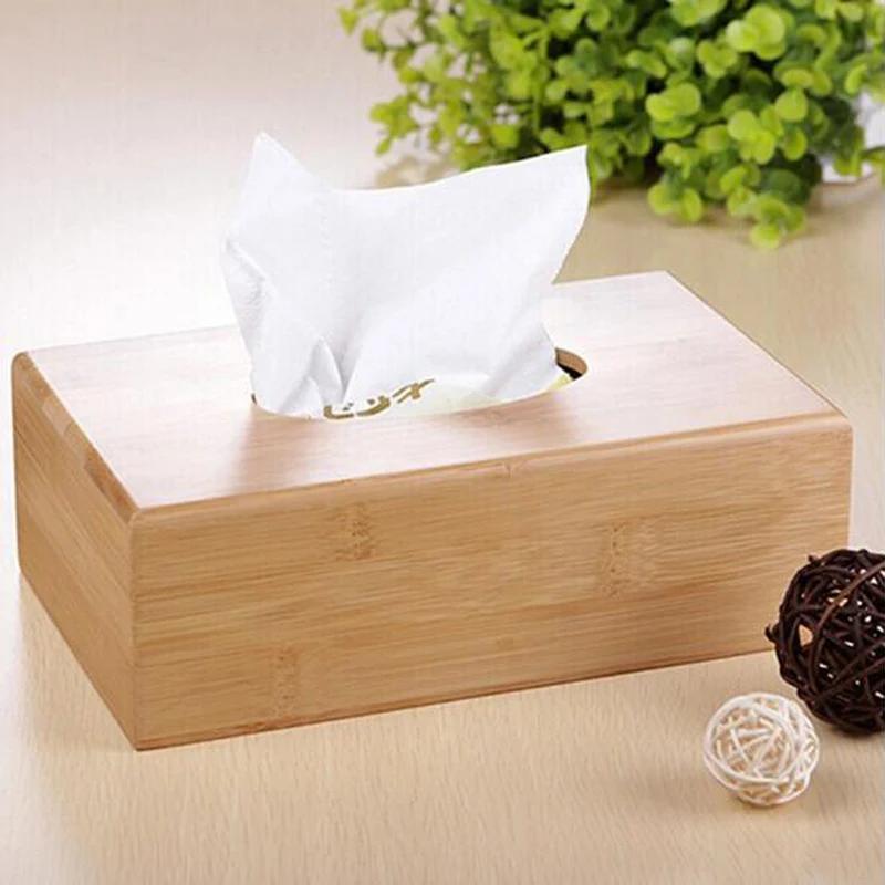 New Rustic bamboo tissue box cover wood drawer Quality flip type home decoration vintage napkin holder