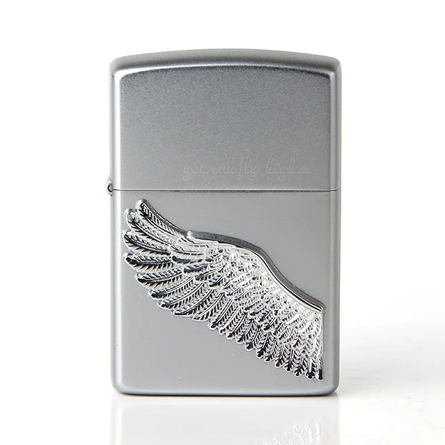 

ZORRO Angel Feather Sculpture carving Chief Gas Cigarette Lighter Cigarettes Kerosene Flint Petrol Vintage Gasoline Oil Petrol