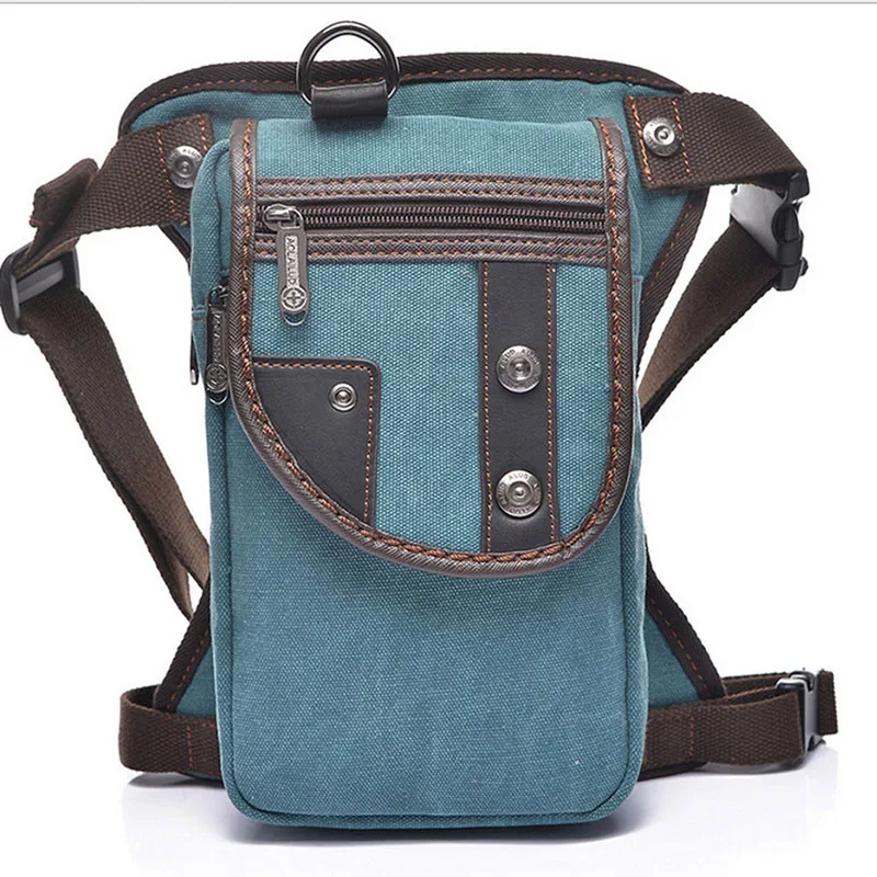 

Men's Canvas Waist Drop Leg Bag Fanny Pack Thigh Belt Hip Bum Military Motorcycle Riding Crossbody Casual Shoulder Messenger Bag
