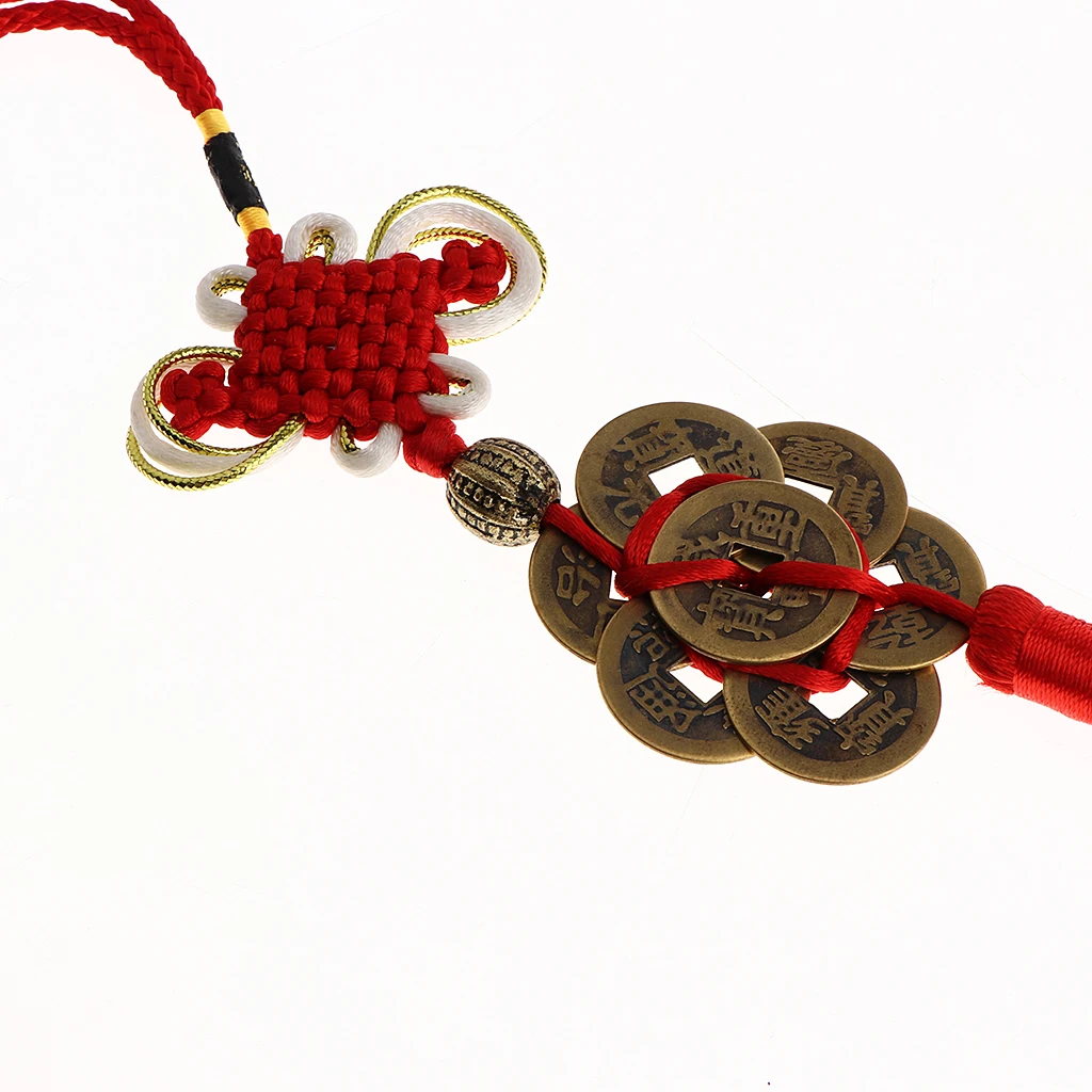 5 Styles Chinese Knot Charms Fengshui Symbol with Lucky Coins for Car/ Home Lucky Pendants /Embellishments