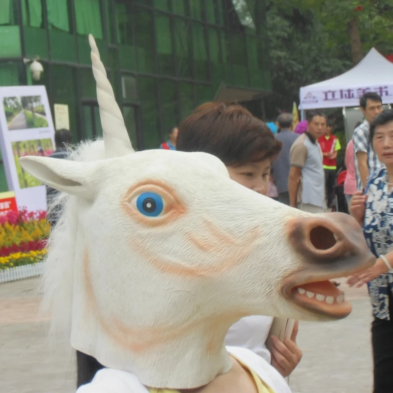 Pink Unicorn Horse Head Latex in Party Masks Adult Party Masks Fancy