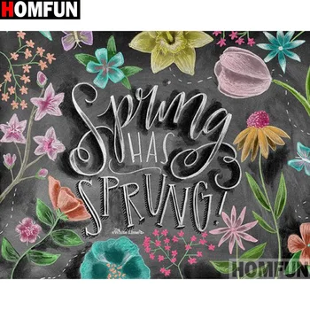 

HOMFUN Full Square/Round Drill 5D DIY Diamond Painting "Letter flower" 3D Embroidery Cross Stitch 5D Home Decor A13669