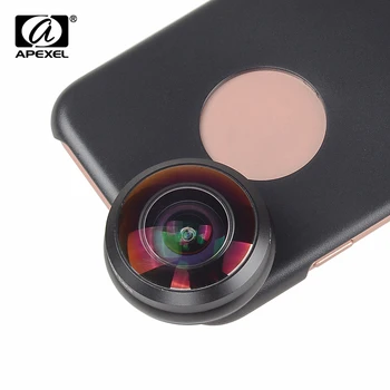 

APEXEL Mobile Phone Lens 238 degree super fisheye lens, 0.2X Wide angle lens with back case and clip for iPhone 6 6s plus 7