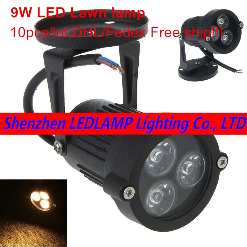 

10pcs 9W LED Lawn lamps Outdoor lighting IP65 Waterproof LED Garden Wall Yard Path Pond Flood Spot Light DC12V AC 110V 220V