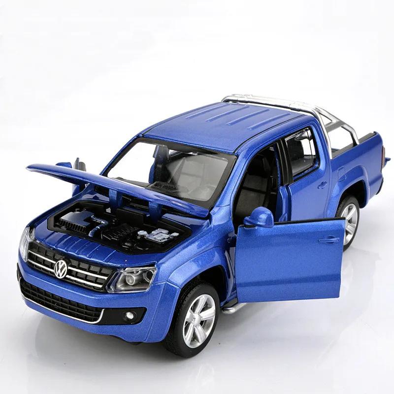 Моделирование 1:30 Amarok 4 Открытый пикап модель грузовика металлический звук и свет