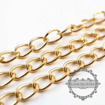 

8x13mm gold color aluminium light big chain for necklace DIY jewelry suppliles findings 1315019