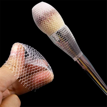

Wholesale 1kg Nylon Sheer Mesh Netting Slip On Make Up Brush Guard Forming Hair Shape Makeup Bristle Protectors