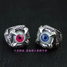 Тайская бижутерия Подлинная OV двойной Змеиный глаз кольцо тип 925 Стерлинговое тайское серебро кулон