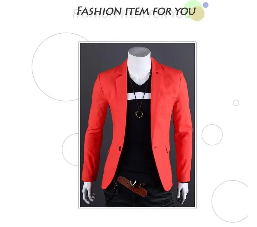 

Hot 2016 New Spring Fashion Brand Blazer Men Single Breaster Casual Suit Jacket Men Slim Fit Suits High Quality Mens Blazers