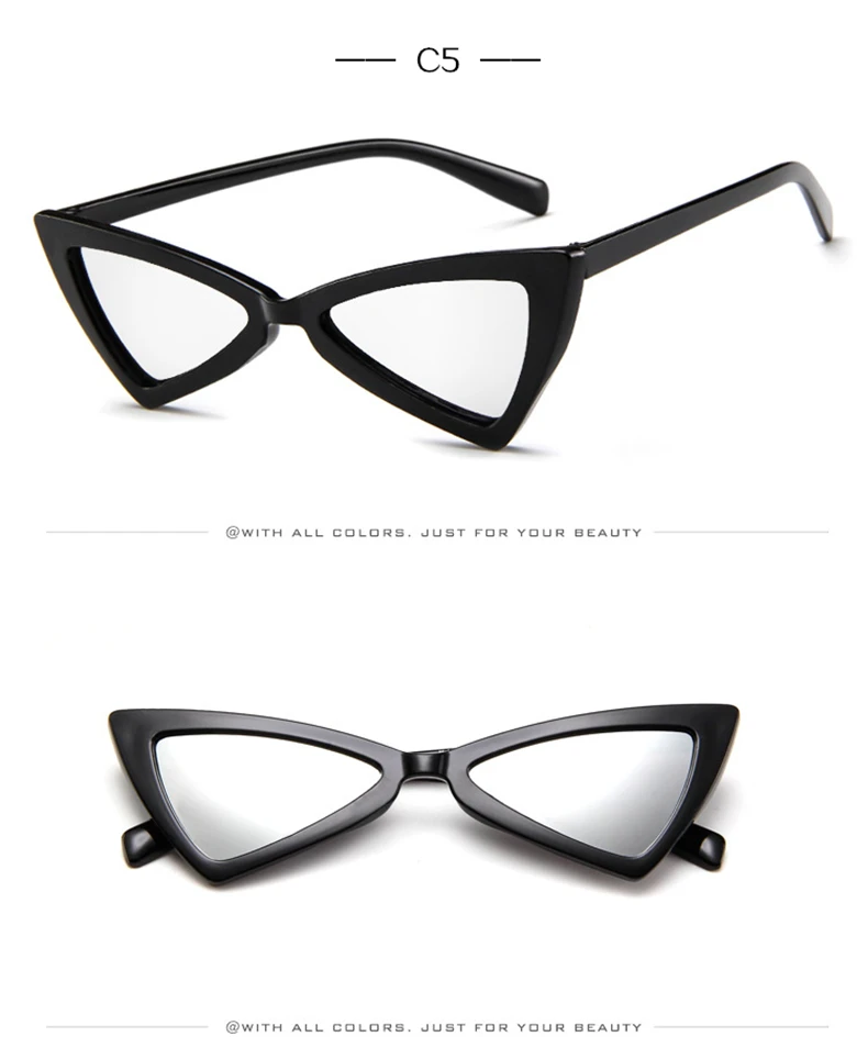 NYWOOH кошачий глаз солнцезащитные очки Женские винтажные Cateye Солнцезащитные очки UV400 женские маленькие треугольные очки бабочка очки