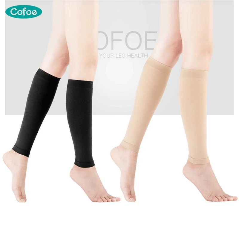 

Cofoe Compression Calf Leg Sleeve Prevent Varicose Vein Medical Compression Socks for Women and Man Level 2