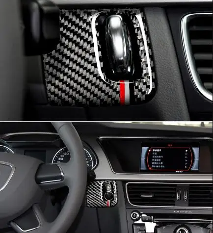 Нержавеющая сталь, углеродное волокно, автомобильный Стайлинг, Замочная скважина, декоративная наклейка, авто полоска для Audi A4 B8 A5 2008-, аксессуары