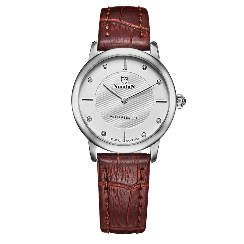 Nuodun Fashion Casual Quartz watch Leather Strap Women Waterproof Dress Business Wrist Watch For Woman Ladies