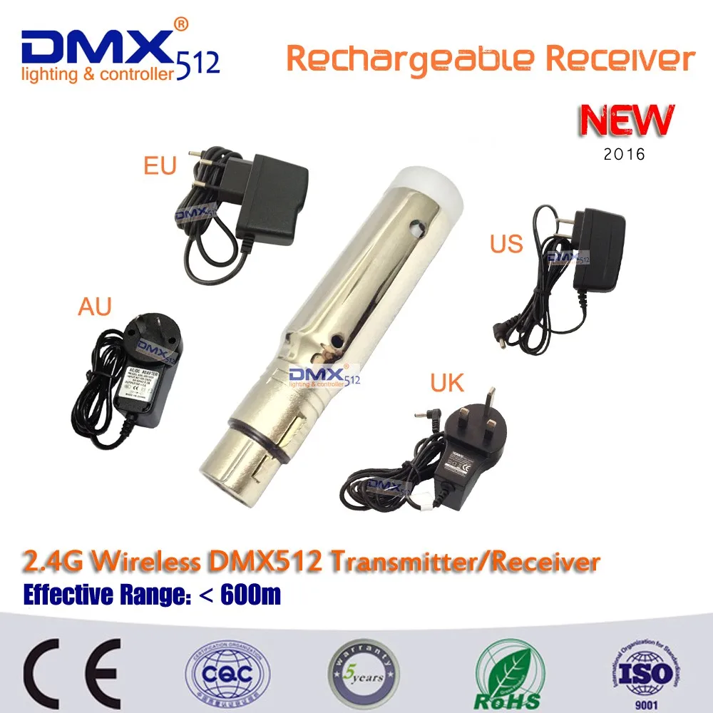 DHL Бесплатная доставка 2.4 ГГц DMX512 DMX Dfi DJ 2 шт. передатчик и 7 шт. приемник экстренной помощи Батарея