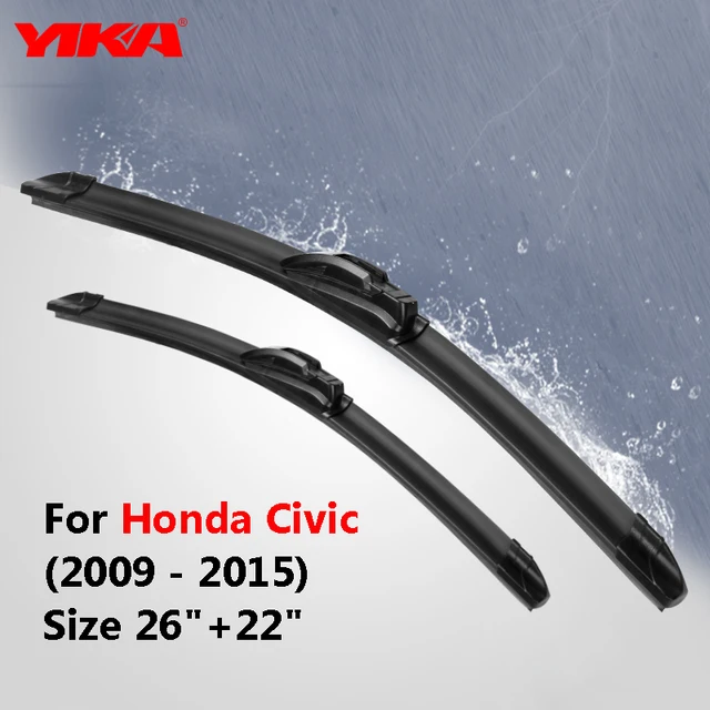 YIKA 26"+22" For Honda Civic Eighth Generation (2009 2015) Windscreen Wiper Car Glass Wipers 2010 Honda Civic Coupe Windshield Wipers Size