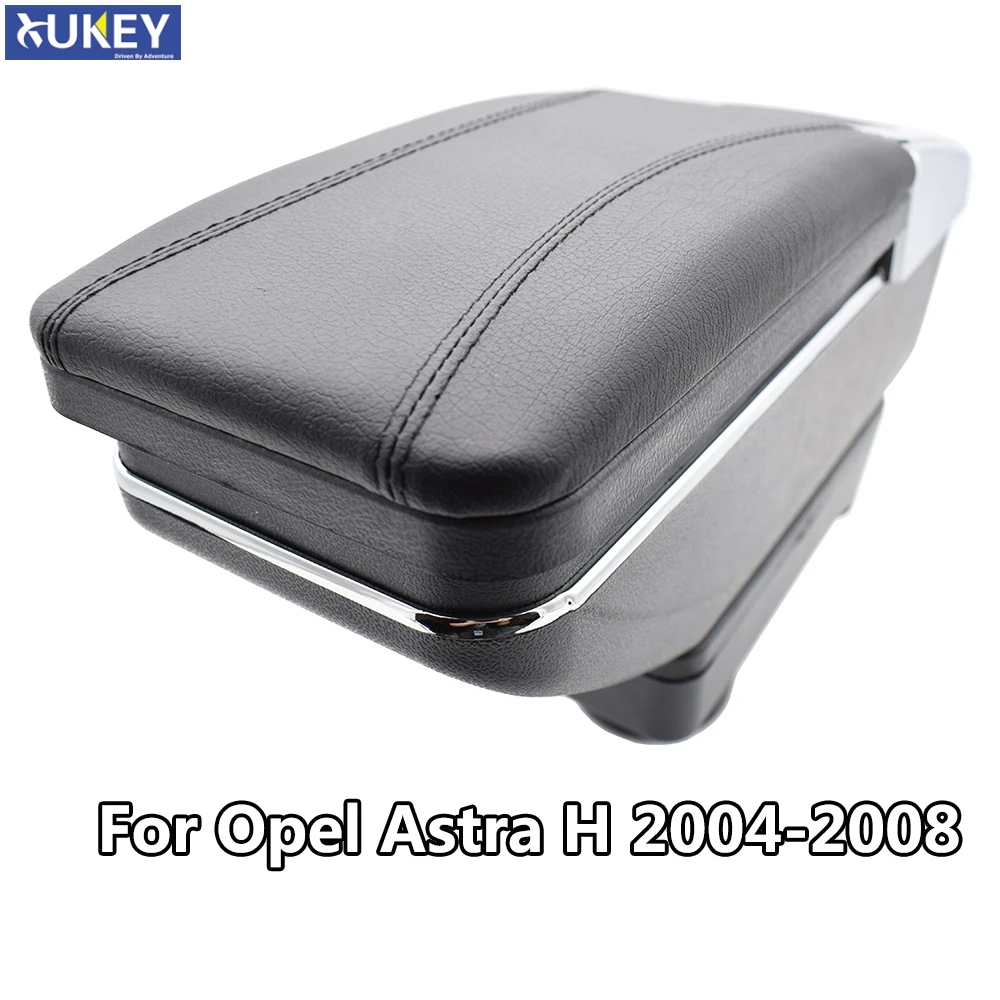 

For Opel Astra H 2004 - 2014 Storage Box Armrest Content Arm Rest Rotatable Black Leather Ashtray 2009 2010