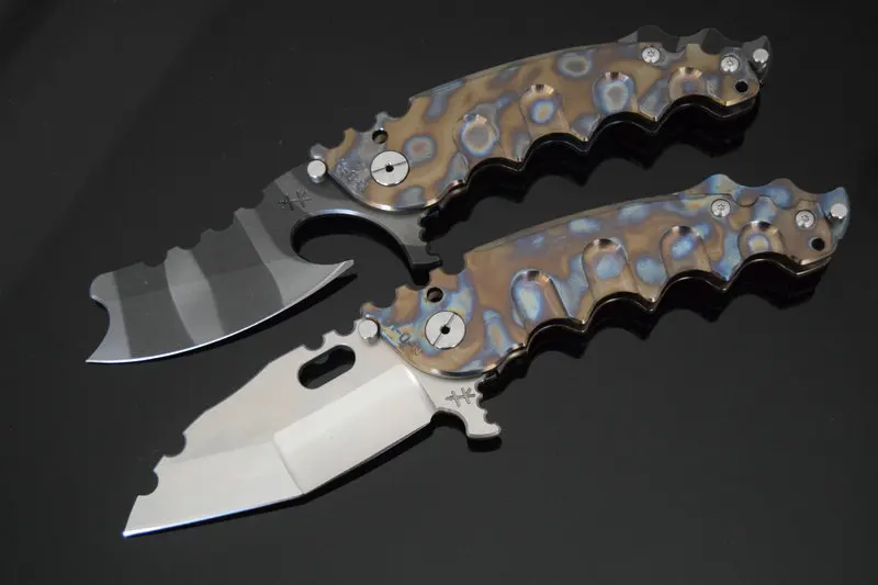 

HELLY TEC Ball Bearing Folding Knife With Titanium Alloy Handle 60HRC Hunting Survival Pocket Knives Camping Outdoor EDC Tool