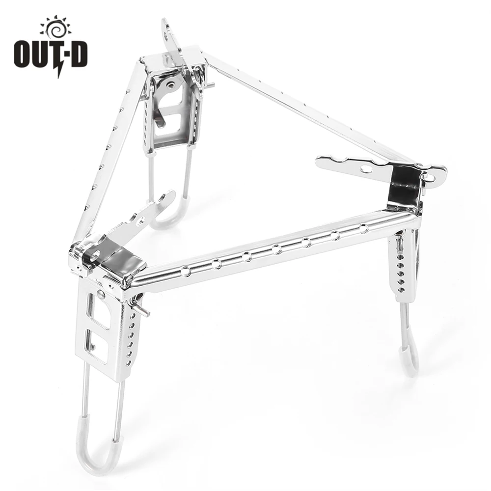 

OUT - D Outdoor Cooking Camping Portable Folding Stainless Steel Triangle Bracket Foldable Stove Pot Stand
