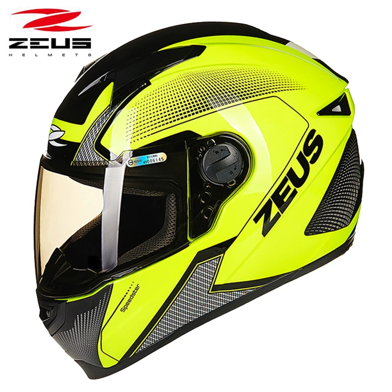 ZEUS DOT ECE мотоциклетные многоцветные Полнолицевые шлемы мотоциклетные шлемы гоночные шлемы m-xxxl шлем для мужчин и женщин - Цвет: AL6 Yellow black