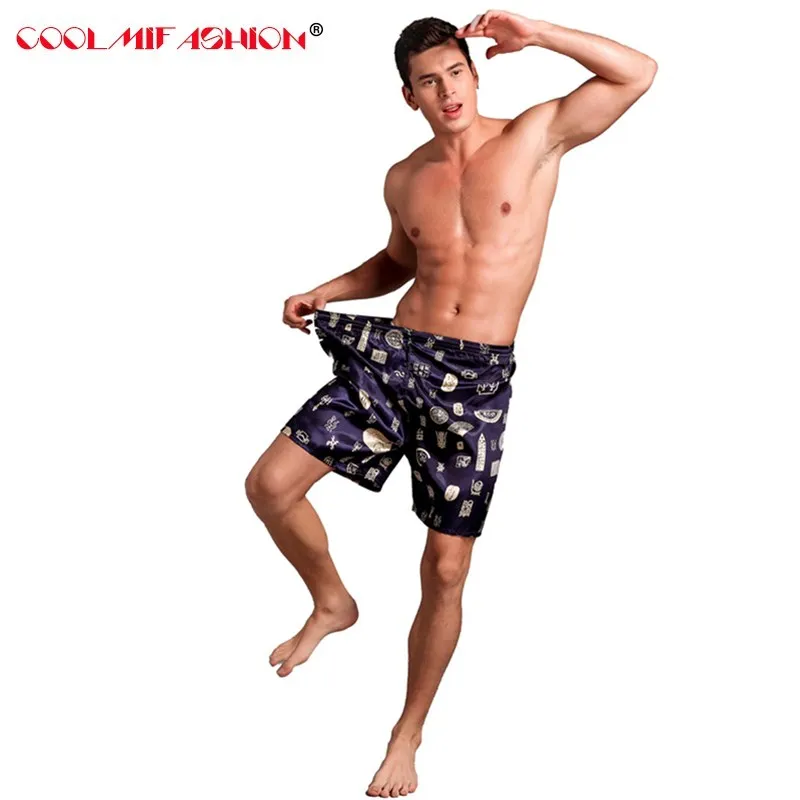

Men's Satin Silk Boxers pijama hombre Short Trousers Shorts Combo Pack sexy Underwear Pajamas For Men Satin Silk Sleep Bottoms