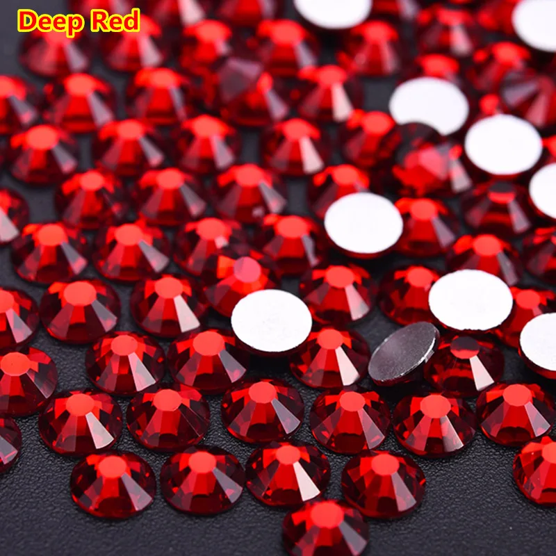 

ss3-ss34 Good Quality ss3-ss34 Deep Siam Red Flat Back Nail Art Diamond Nails Strass Ongles No Glue On Non Hot Fix Rhinestones