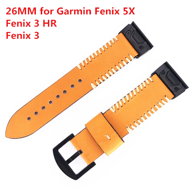 Легко устанавливаемый кожаный ремешок для часов Garmin Fenix 6X/5X/Fenix 3/Fenix 3 HR/D2