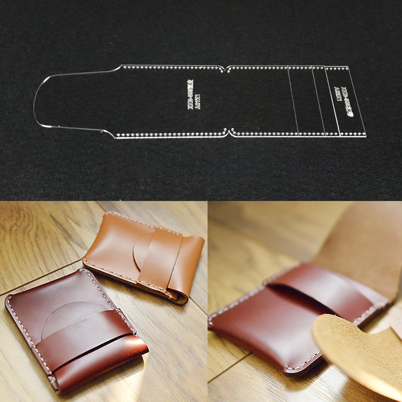 

Handmamde Cards Bag Acrylic Template Leather Pattern DIY Hobby Leathercraft Sewing Pattern Stencils 80x10mm