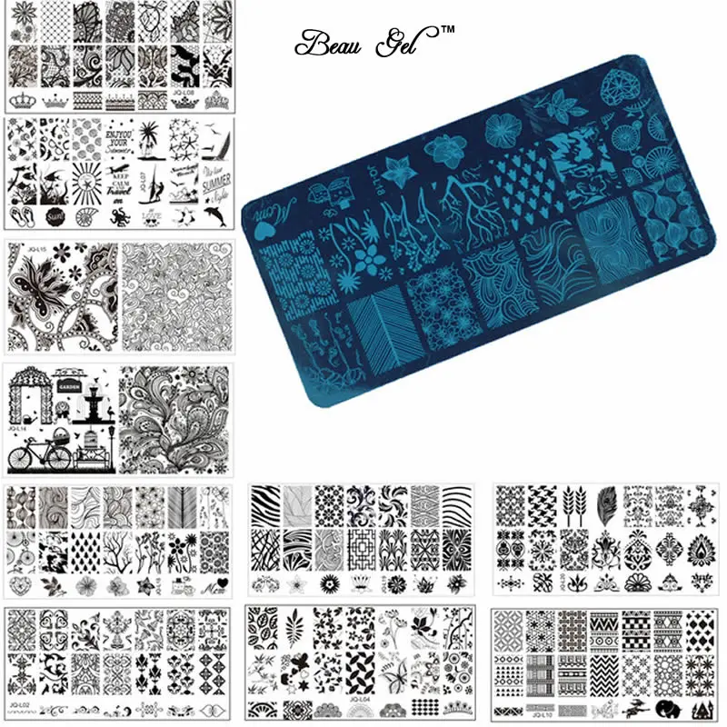 

Beau Gel 1Pcs Nail Art Stamp Stamping Image Plate Stainless Steel Nail Template Manicure Stencil Tools