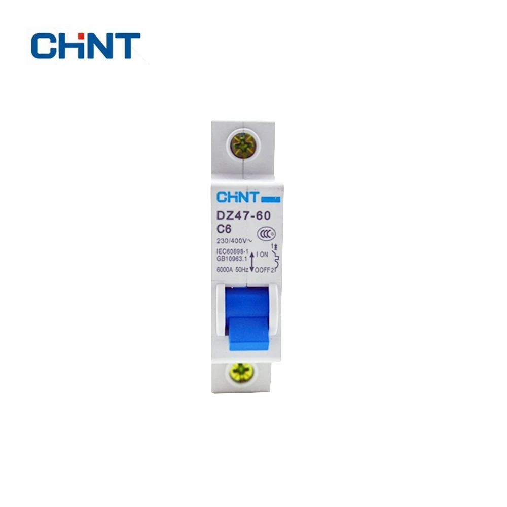 

Hot Sale CHINT DZ47-60 1P C6 Not Less Than 4000 Times On-off Capacity (A) 6000