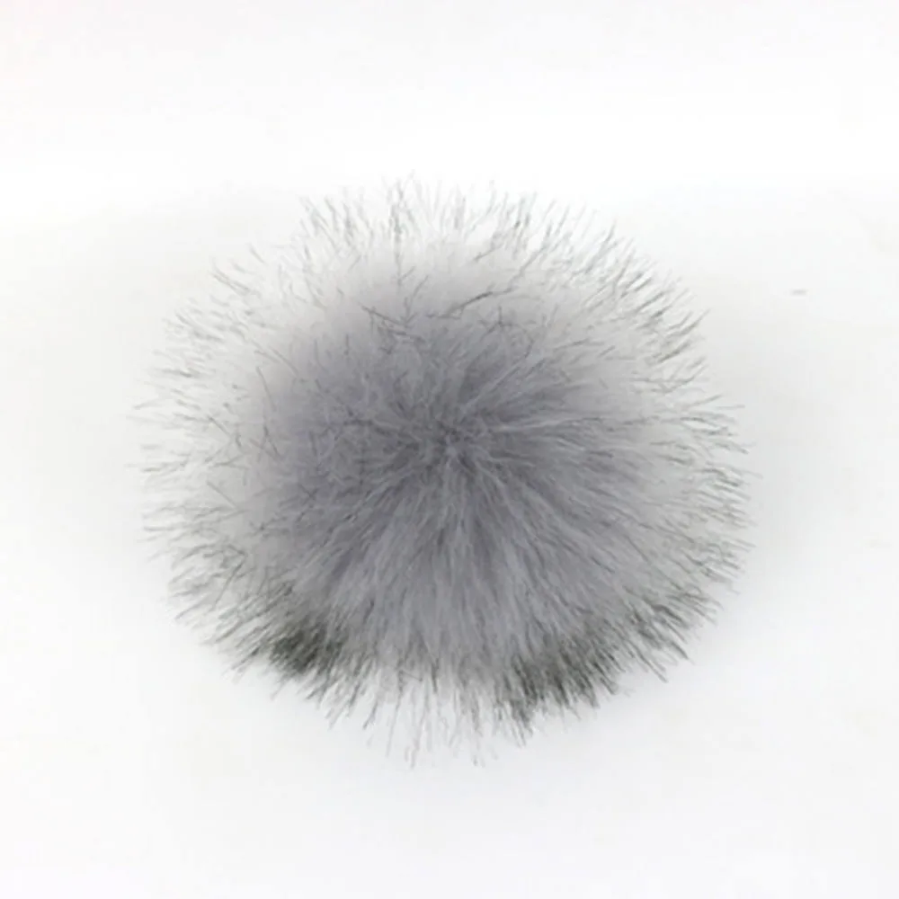 stud with press pom fur pom Pom Faux Soft Fur Raccoon Fluffy 5inch Pom Fashion Large