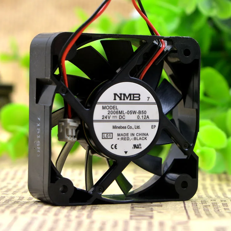 Оригинальный 2-проводный охлаждающий вентилятор для NMB 2006ML-05W-B50 5 см 50*50*15 24 В 0.12A |