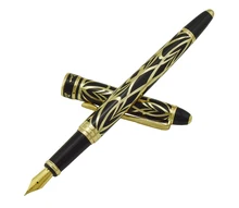 Picasso 901 Fountain Pen Amorous Feeling of Paris 18KGP Fine Nib Black & Golden Office Business School Writing Gift Pen jinhao red and golden dragon and phoenix 18kgp fine nib fountain pen