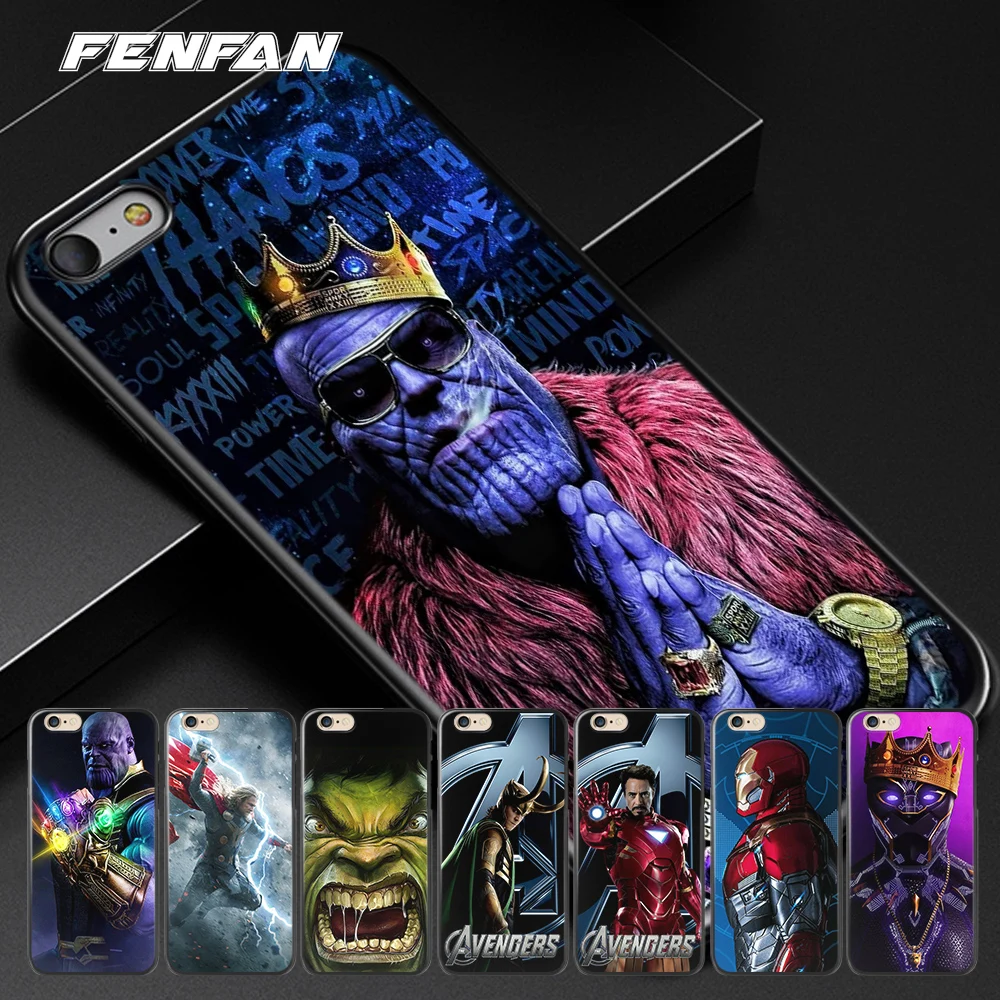 

For coque iPhone 6S case hero for iPhone 5 5S SE 6 7 8 Plus black Soft silicone TPU 2017 new arrivals for fundas iPhone X case