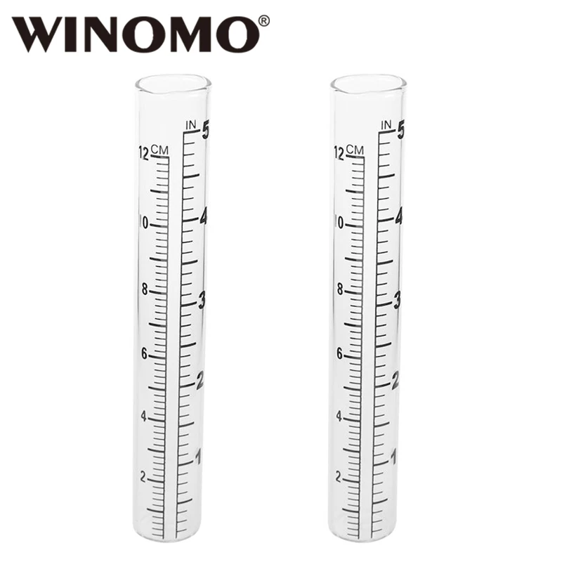 WINOMO 2 шт. 12 см стекло с плоским дном дождемер метр пробирки со шкалой