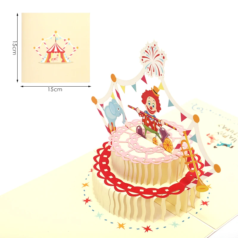  3D laser cutting greeting pop-up happy birthday greeting card gift wedding invitation postcard anni - 33055582728