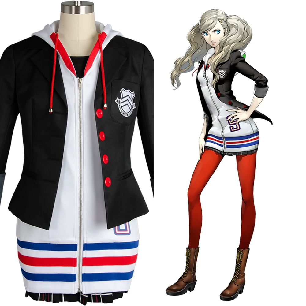 Persona 5 Косплей Костюм Анны Анн такамаки ПОЛНЫЙ КОМПЛЕКТ Хэллоуин куртка юбка