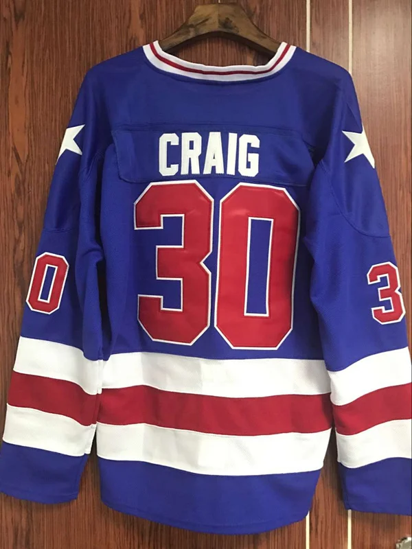 Mens 1980 Miracle On Ice Team USA Jim Craig 30 Hockey Jersey White S M L XL XXL XXXLin Hockey