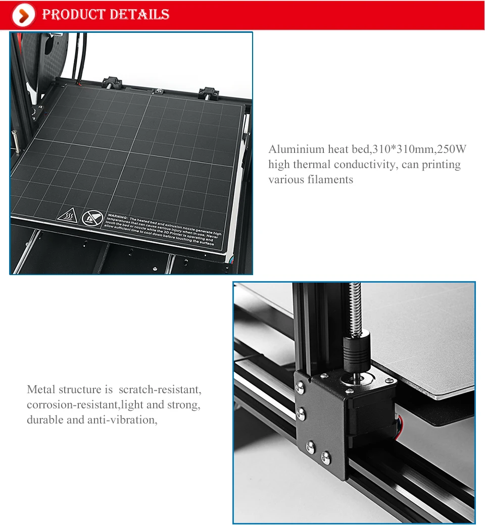 300*300*400 мм большой размер печати DMSCREATE DPX 3D Принтер Комплект металлический каркас линейная направляющая высокая точность